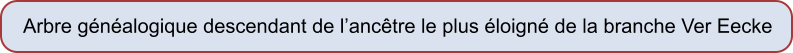 Arbre généalogique descendant de l’ancêtre le plus éloigné de la branche Ver Eecke